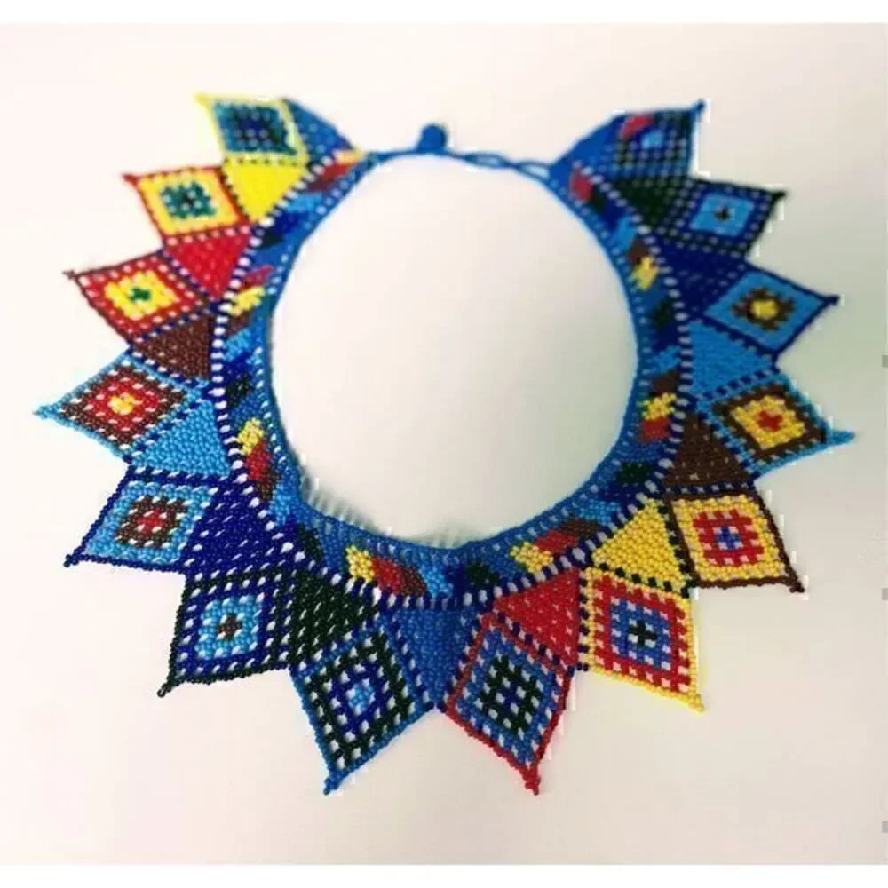 New Beautiful Handmade Colorful Beaded Mexican Collar Necklace - Picture 1 of 5